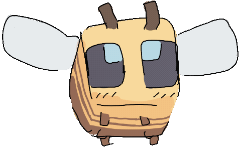 Animation of Minecraft bee illustration